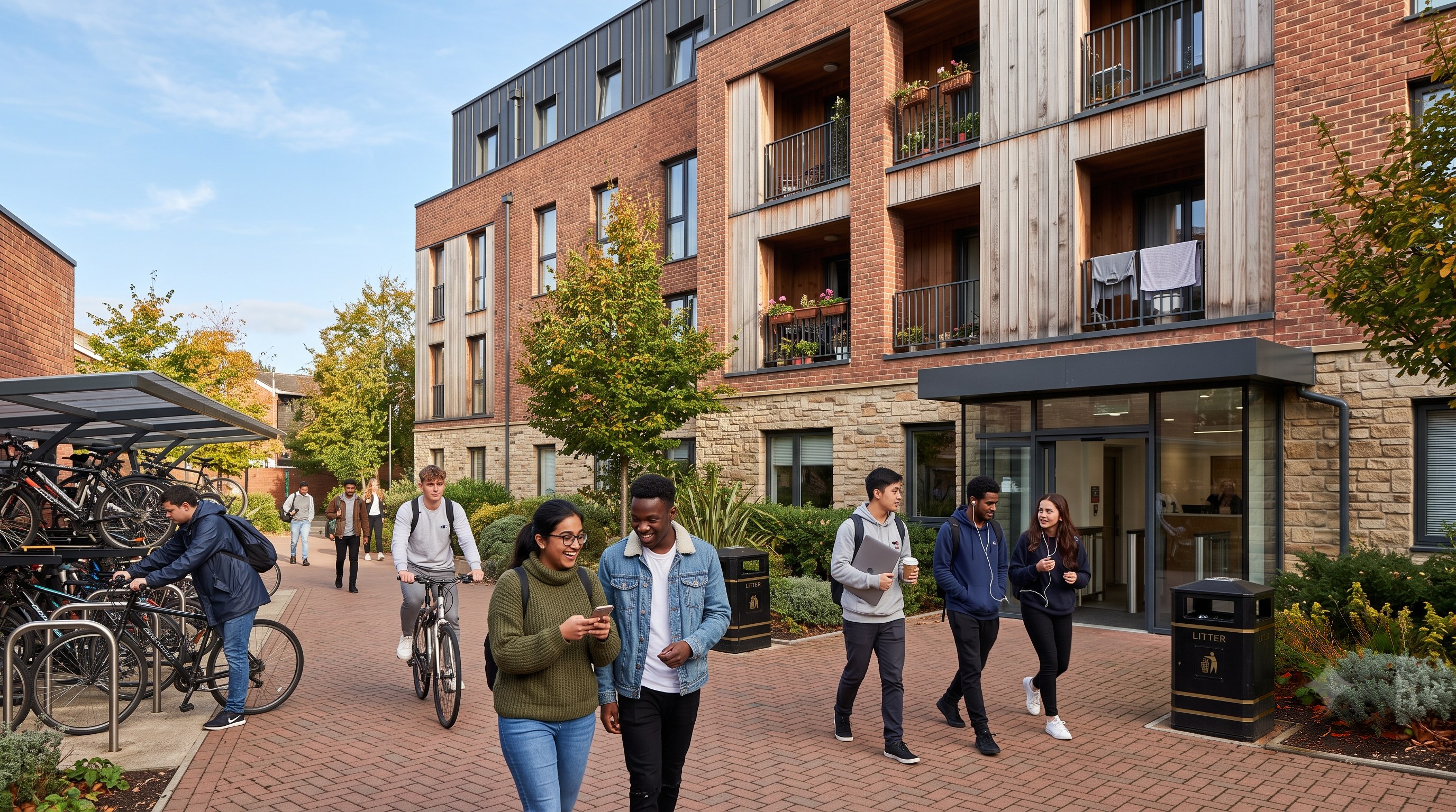 Students outside purpose-built accommodation